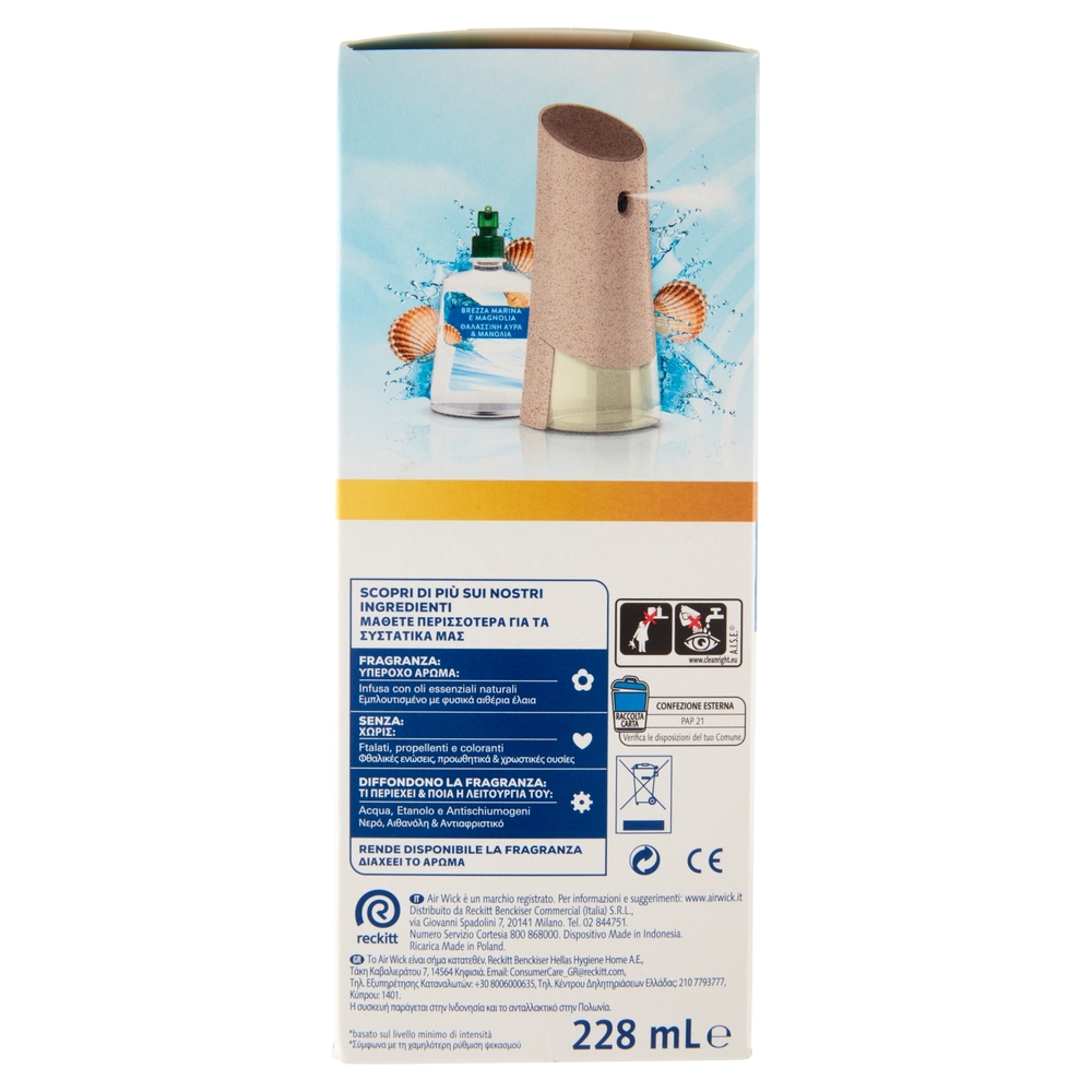 Air Wick Active Fresh Diffusore Automatico Brezza Marina e Magnolia Profumatore per ambiente 228 ml